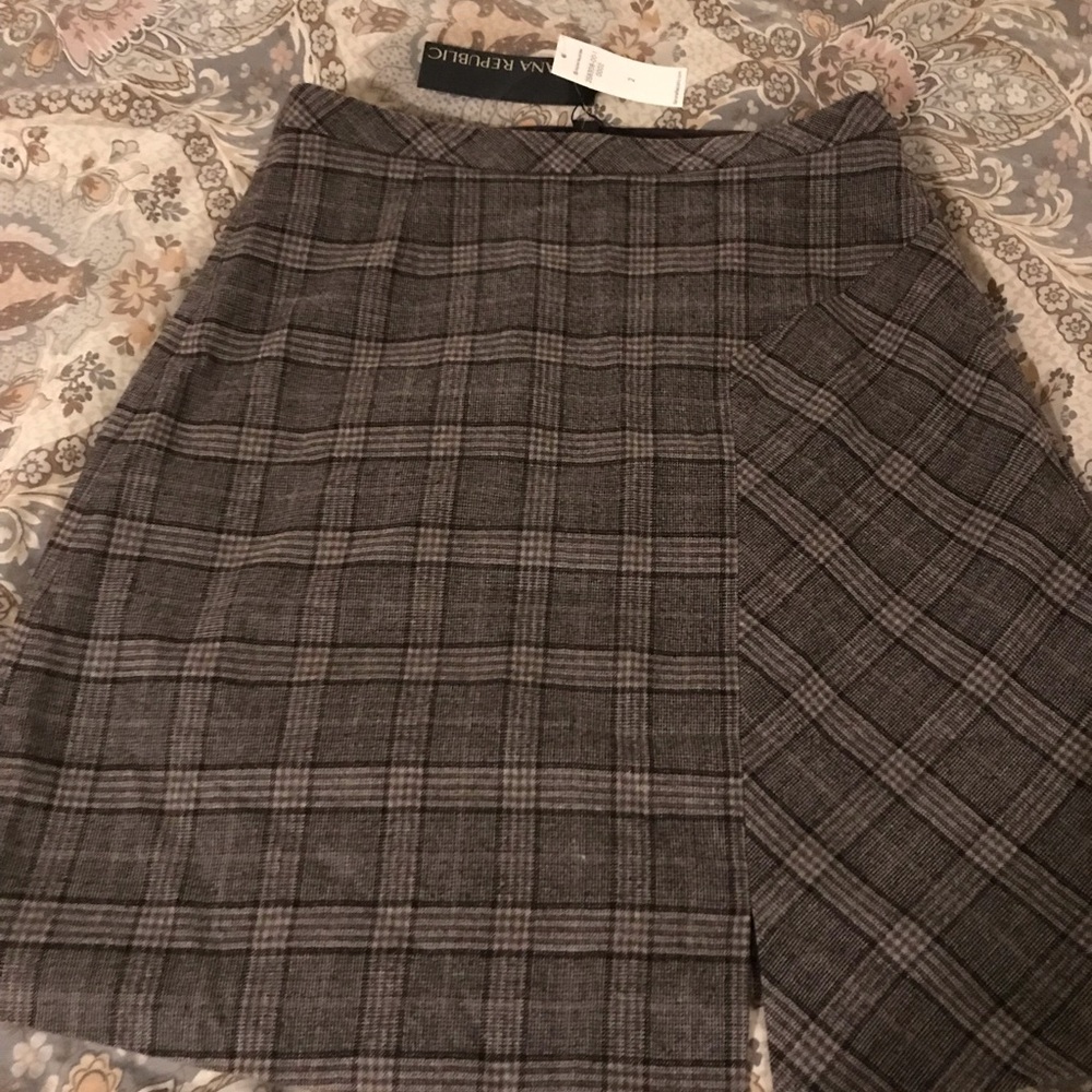 Lightweight wool plaid mini skirt, size 2